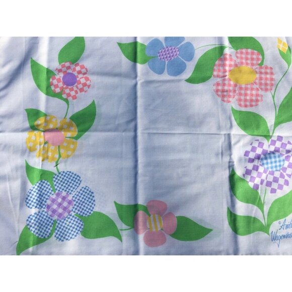 Anita Wagenvoord Burlington House Pillowcase Pair Vintage Gingham Flower | Cotto - Picture 1 of 11